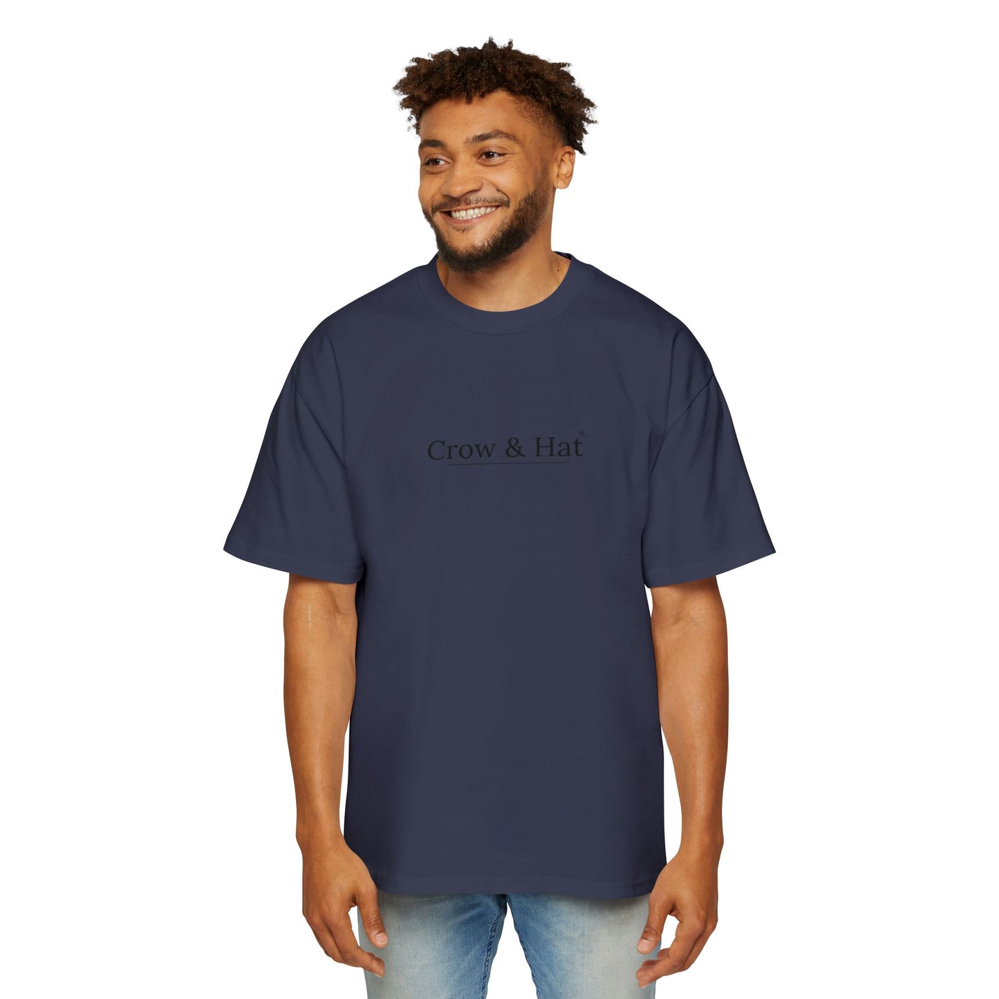 Crow and Hat Oversized Heavyweight T-Shirt (Men's) Printify