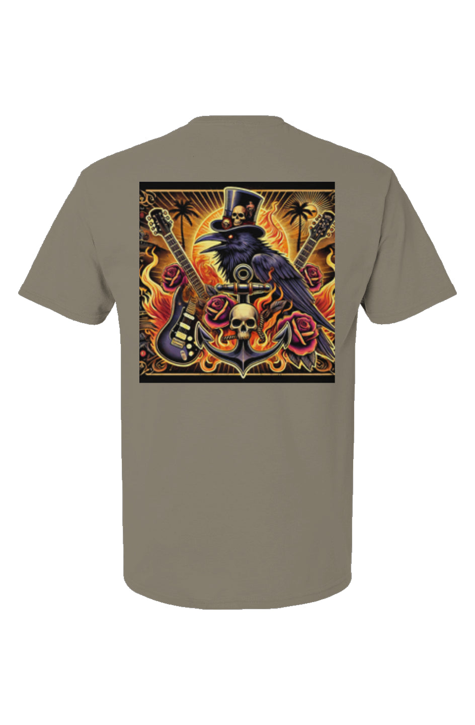 Crow and Hat Japanese Rock Style Short Sleeve T-Shirt (Men's) Westminster Vault