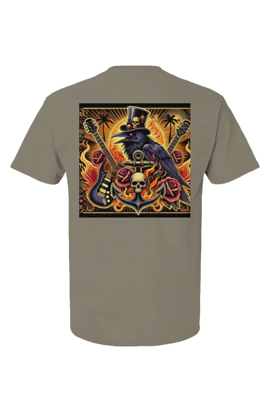 Crow and Hat Japanese Rock Style Short Sleeve T-Shirt (Men's) Westminster Vault