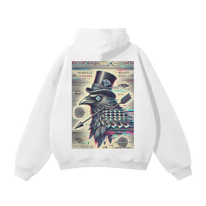 Crow and Hat P*rn Style Rear Print Oversized Hoodie Westminster Vault